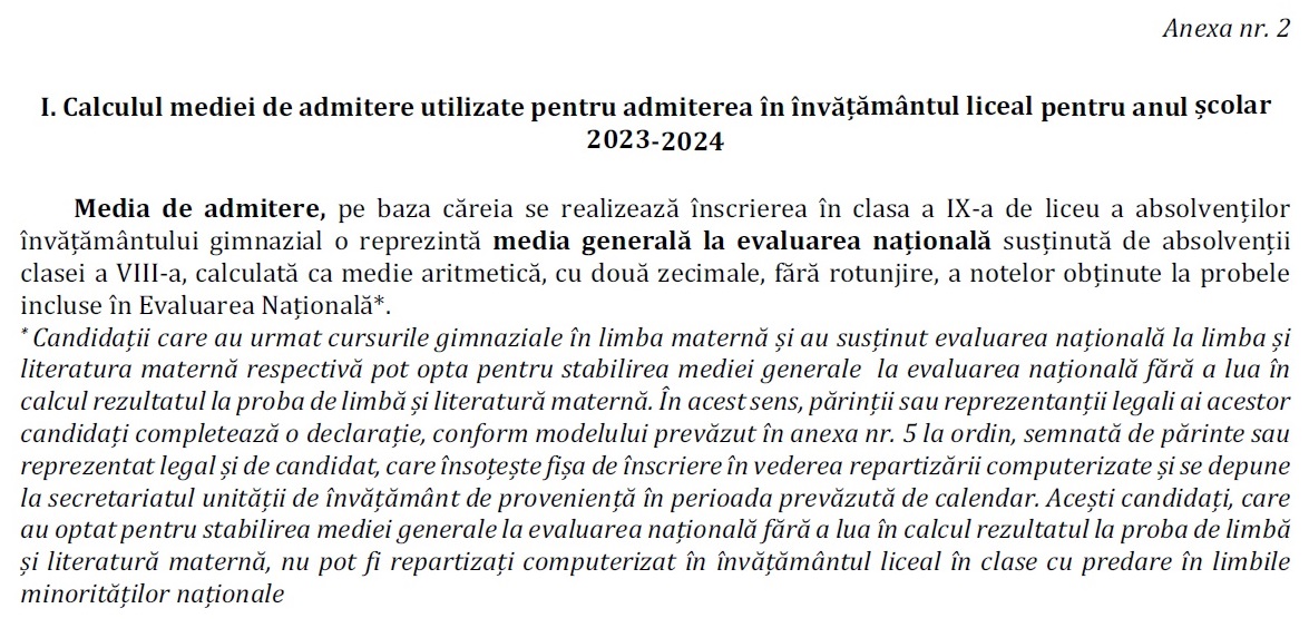 ADMITERE LICEU 5243 CALCUL MEDIE